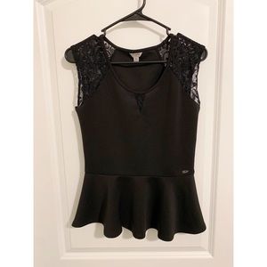 Peplum black top